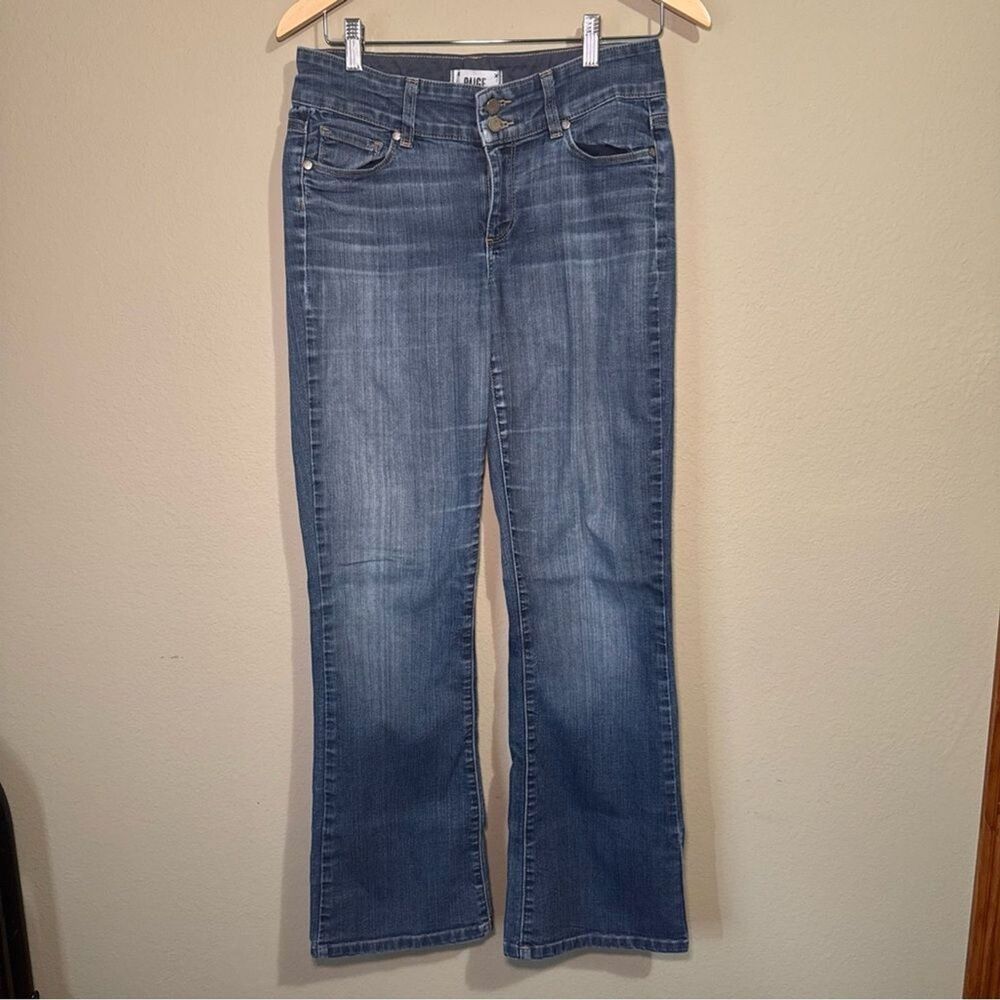 Paige Hidden Hills Bootcut Jeans Medium Wash Stretch Denim Size 29